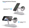 15W Fast Charging Phone Stand with USB Port, 5-in-1 Zinc Alloy Multi-functional Magnetic Wireless Charger and Stand