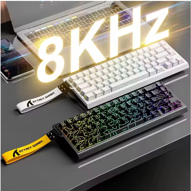 Attack Shark X68 Wired RGB 8KHz English Gaming Keyboard with RGB Lighting Desktop Gaming Mechanical Keyboard